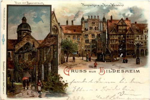 Gruss aus Hildesheim - Litho