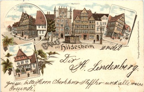 Gruss aus Hildesheim - Litho