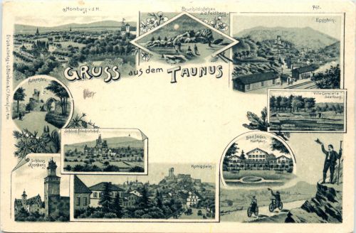 Gruss aus dem Taunus - Litho - Eppstein - Homburg