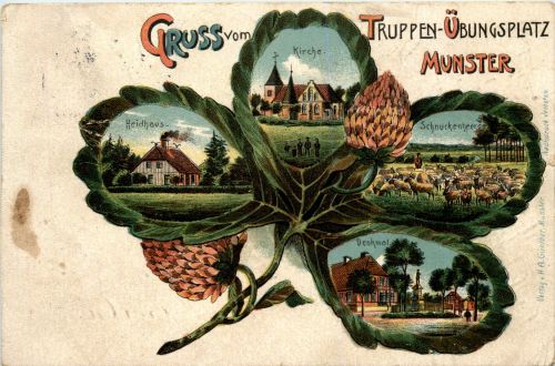 Gruss vom Truppenübungsplatz Munster - Litho