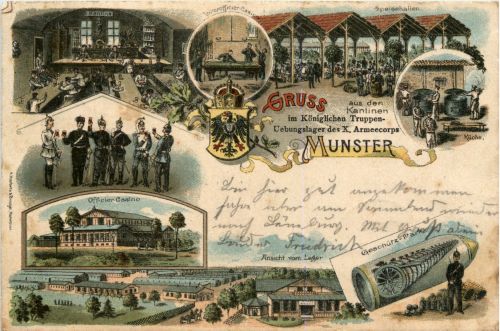 Gruss vom Truppenübungsplatz Munster - Litho