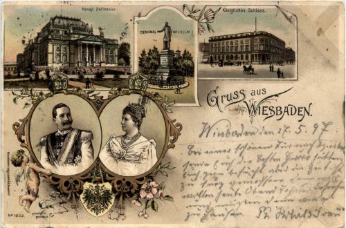 Gruss aus Wiesbaden - Litho