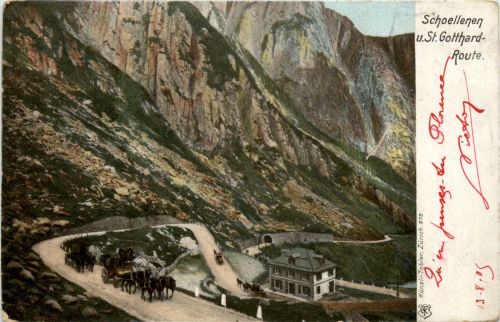 Schoellenen - St. Gotthard Route - Postkutsche