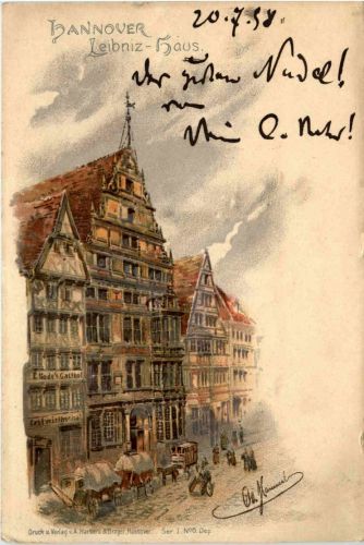 Hannover - Leibnitz Haus - Litho