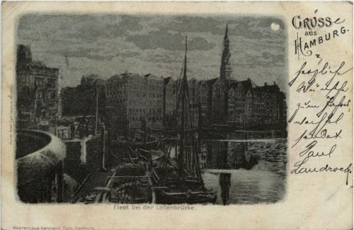 Gruss aus Hamburg - Litho