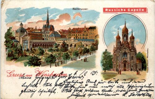 Gruss aus Wiesbaden - Litho
