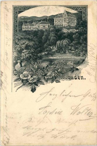 Curanstalt Dietenmühle bei Wiesbaden - Litho