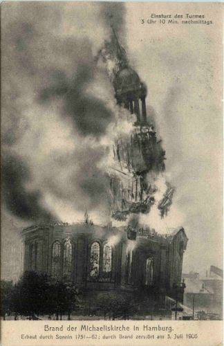 Hamburg - Brand der Michaeliskirche