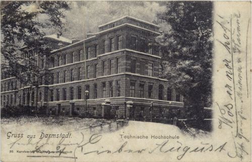 Gruss aus Darmstadt - Technische Hochschule - Bahnpost