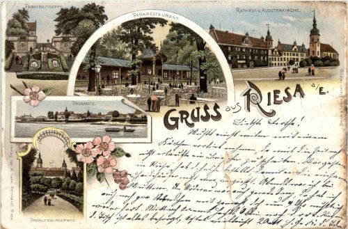 Gruss aus Riesa - Litho