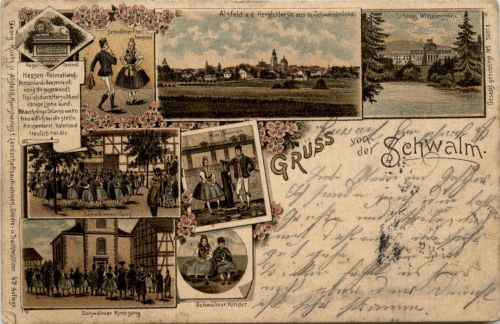 Alsfeld - Gruss von der Schwalm - Litho