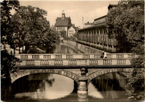 Karl-Marx-Stadt - Brücke an der Markthalle