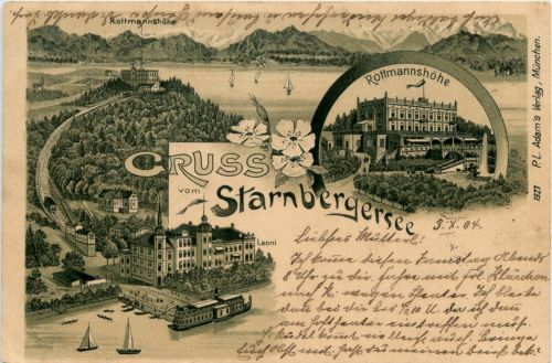 Gruss vom Starnberger See - Litho