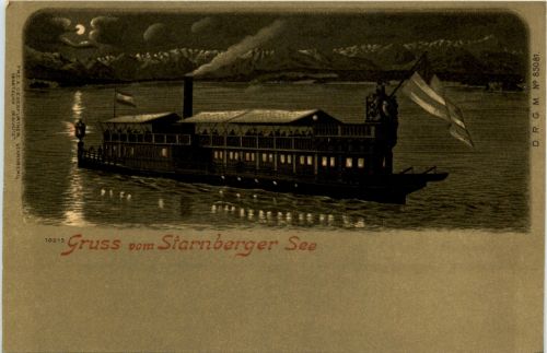 Gruss vom Starnbergersee - Litho