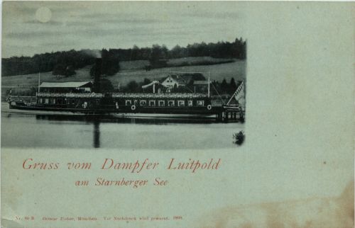 Gruss vom Dampfer Luitpold am Starnberger See