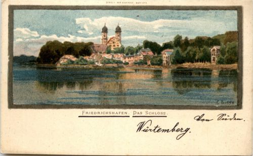 Friedrichshafen - Das Schloss - Künstlerkarte C. Biese