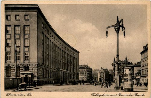 Chemnitz - Falkeplatz und Deutsche Bank