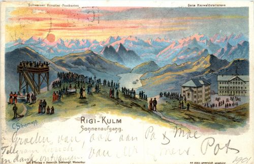 Rigi Kulm - Sonnenaufgang - Litho