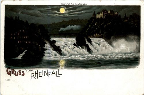 Gruss vom Rheinfall - Litho