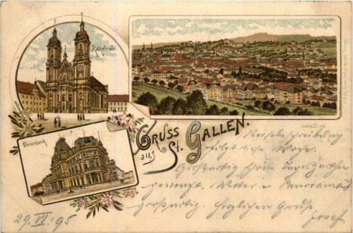Gruss aus St. Gallen - Litho 1895