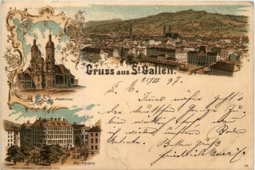 Gruss aus St. Gallen - Litho