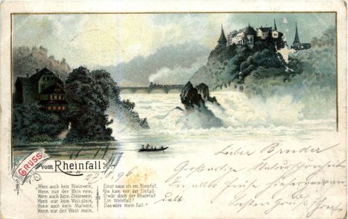 Gruss vom Rheinfall - Litho
