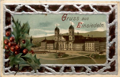 Gruss aus Einsiedeln - Litho - Prägekarte