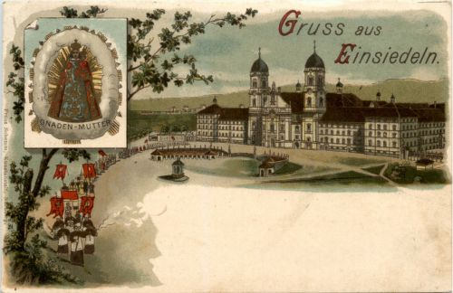 Gruss aus Einsiedeln - Litho