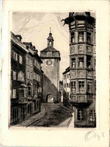 Schaffhausen - Schwabentor - Radierung