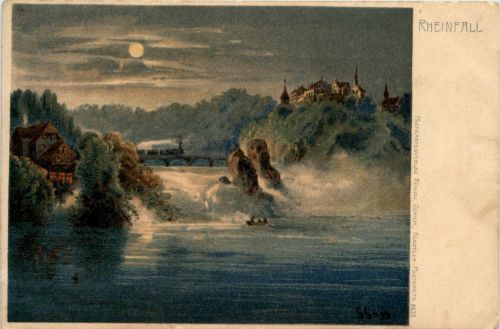 Rheinfall - Künstlerkarte Gagg - Litho