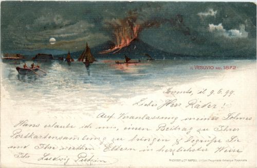 Napoli - El Vesuvia nel 1872