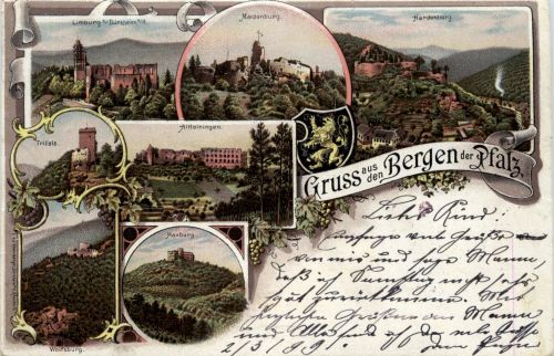 Gruss aus den Bergen der Pfalz - Litho