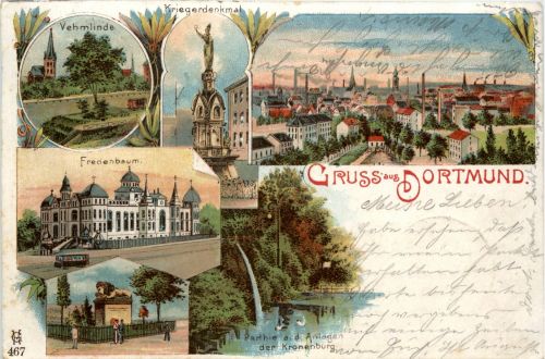Gruss aus Dortmund - Litho