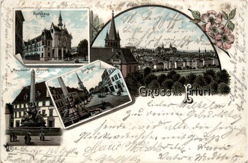 Gruss aus Erfurt - Litho
