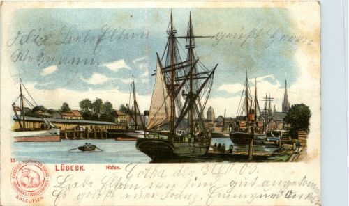 Lübeck Hafen - Litho