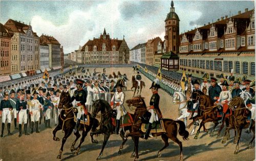 Einzug der Monarchen in Leipzig am 19. Oktober
