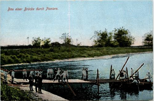 Bau einer Brücke durch Pioniere