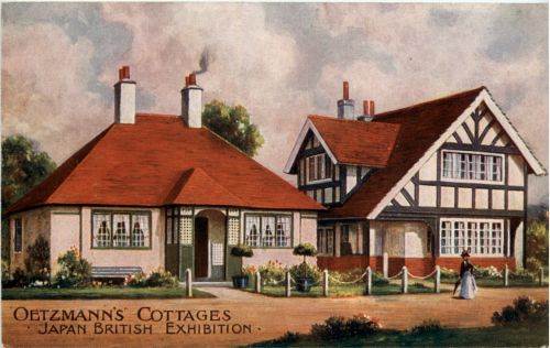 London - Japan-British Exhibition - Oetzmanns Black and white Cottage
