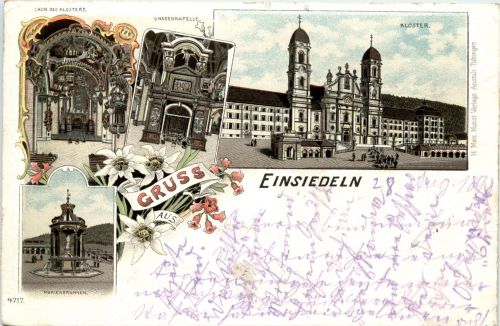 Gruss aus Einsiedeln - Litho