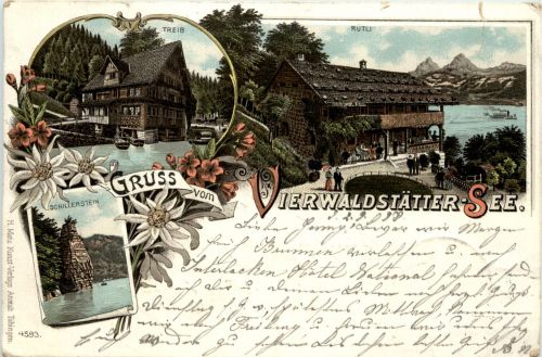 Gruss vom Vierwaldstätter See - Litho