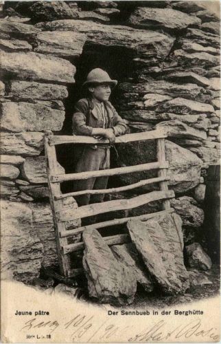 Der Sennbueb in der Berghütte