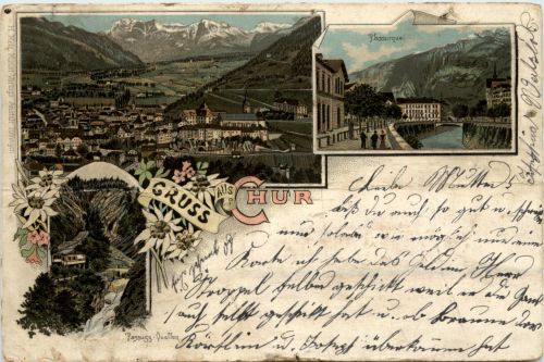 Gruss aus Chur - Litho