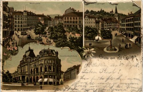Gruss aus St. Gallen - Litho