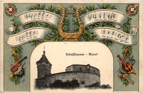 Schaffhausen - Litho - Prägekarte