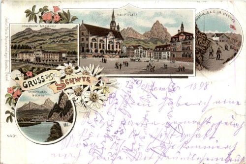 Gruss aus Schwyz - Litho