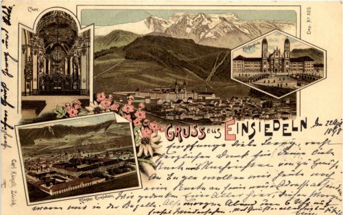 Gruss vaus Einsiedeln - Litho