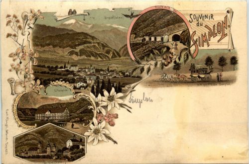 Souvenir du Simplon - Litho