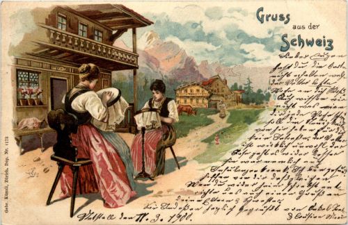 Gruss aus der Schweiz - Litho