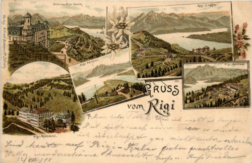 Gruss vom Rigi - Litho