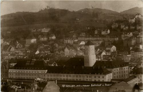 St. Gallen mit neuer Bahnhof und Post